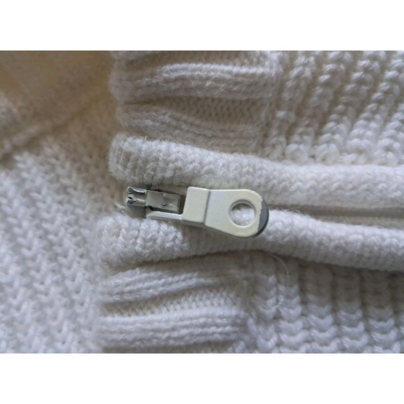 T By Talbots Sweater Women's XL Ivory Multi Stripe Crewneck High Low Thumb Holes - Picture 4 of 12